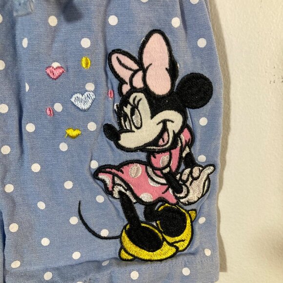 Girls Minnie Mouse Romper Polka Dot Blue White 3T Cotton - Picture 4 of 6